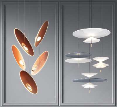 现代吊灯组合3D模型下载